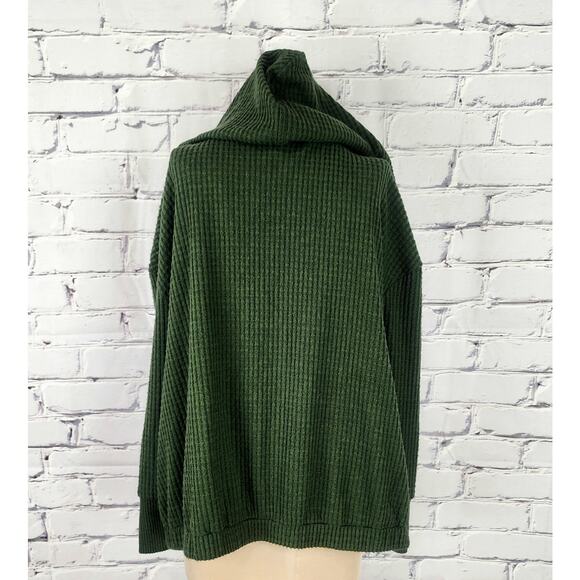 Torrid Cardigan Womans 2X Super Soft Plush Waffle Hooded Open Front Green - Picture 4 of 11